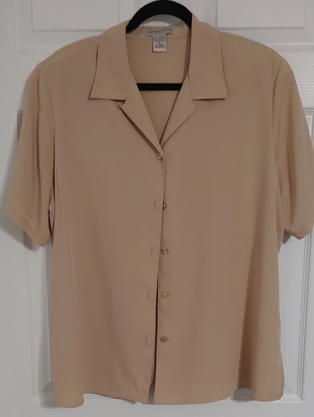 Notations Short Sleeve Button-Front Dress Shirt Dark Academia Oversized 1X